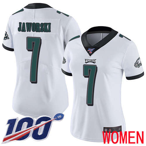 Women Philadelphia Eagles #7 Ron Jaworski White Vapor Untouchable NFL Jersey Limited Player Season